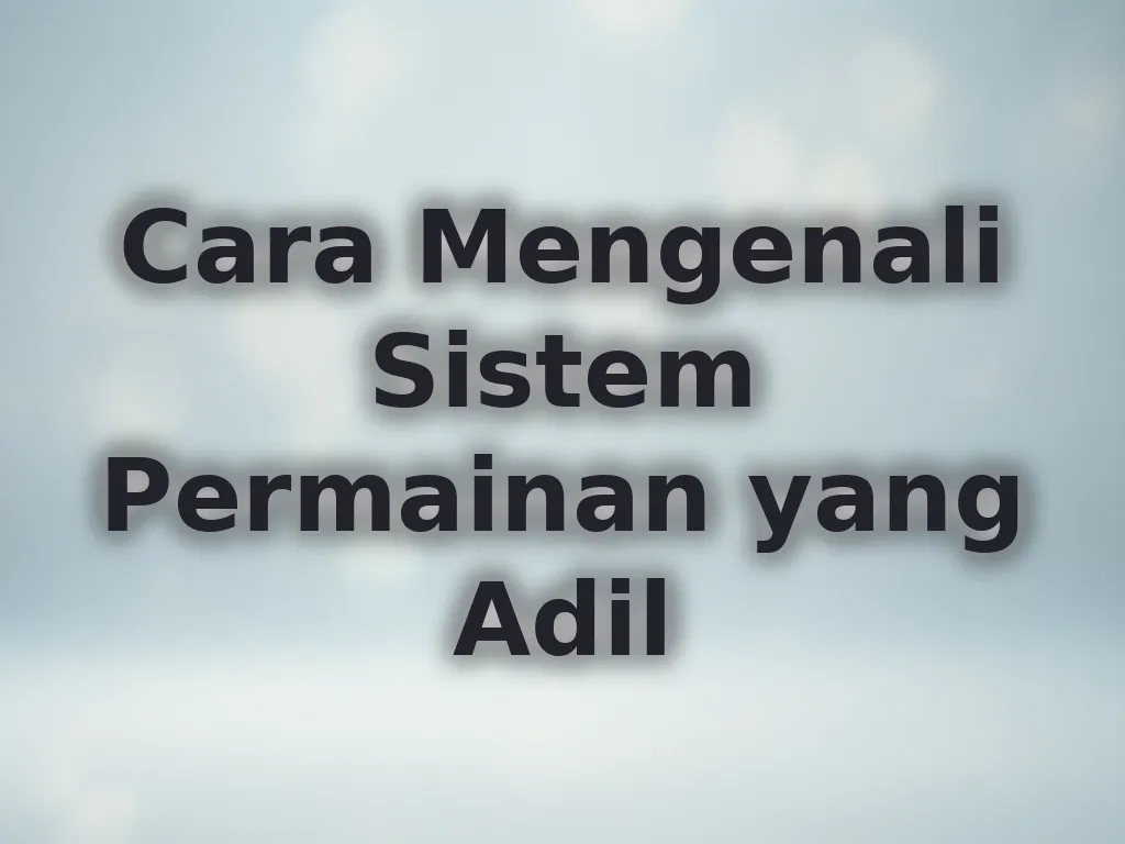 Cara Mengenali Sistem Permainan yang Adil