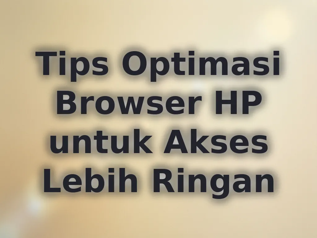 Tips Optimasi Browser HP untuk Akses Lebih Ringan